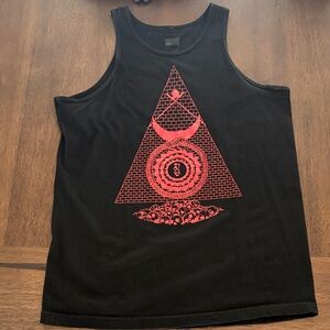 Black Scale Black Cotton Tank XL
